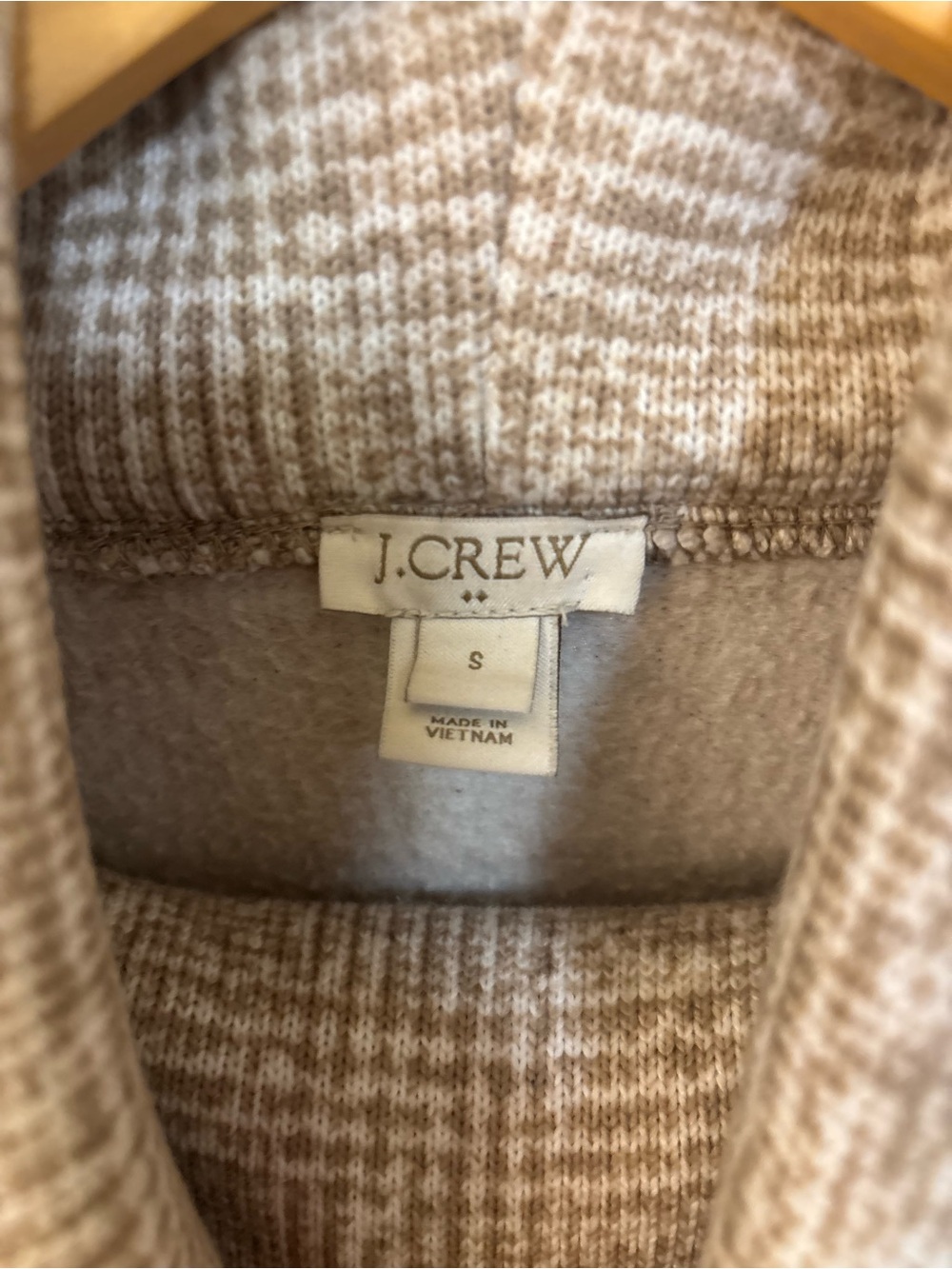 J.Crew Plaid Turtleneck Sweater S — Cozy Neutral Check Knit Fall Essential - Picture 4 of 7